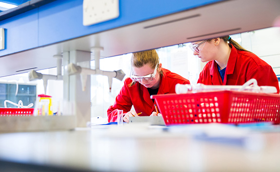 PARTNERS summer school students in a laboratory