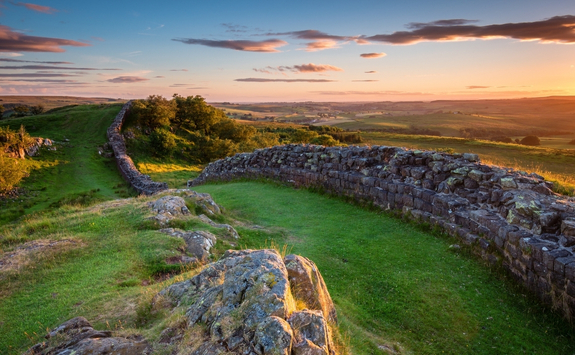 A sunrise view along a section of Hadrian