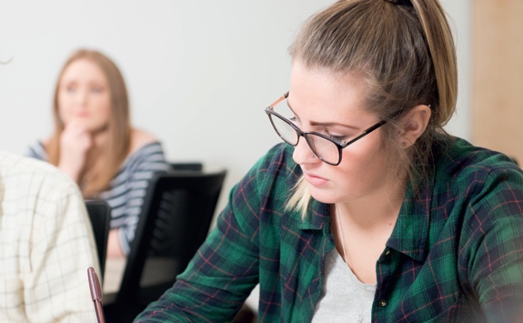 A student studying.